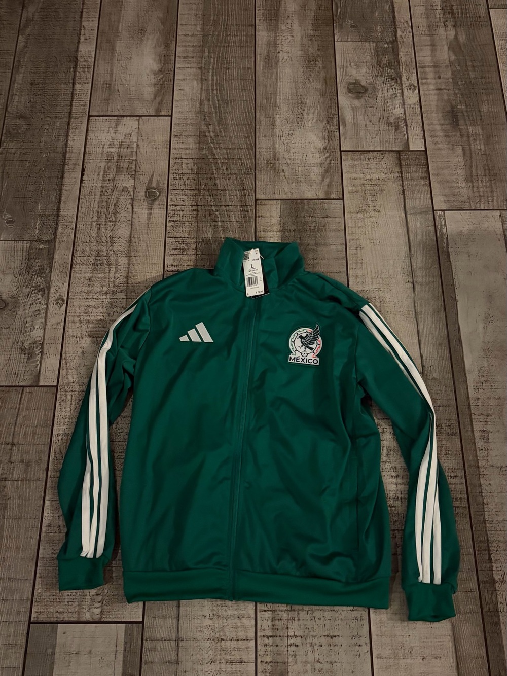 adidas Mexico Soccer National Team Full Zip Track Jacket Green White Mens Large